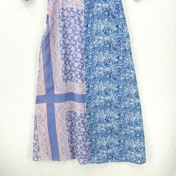 ANTIK BATIK Iloni Open Back Dress Womens Small Cotton Silk Printed Midi V-neck - Picture 8 of 16